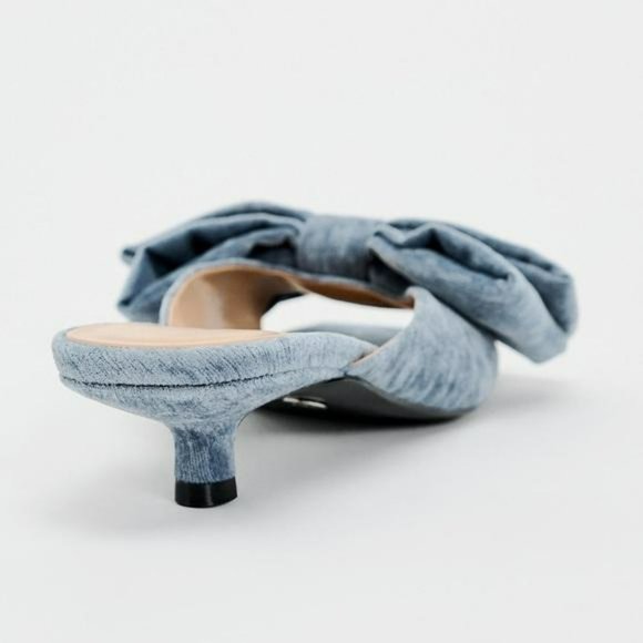 ZARA BOW TRIM VELVET MULES - Picture 2 of 4